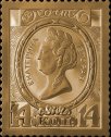 Life-size gold replica of stamp "Empress Ekaterina II�