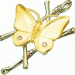 Golden pendant Butterfly