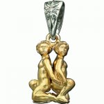 Golden pendant Gemini