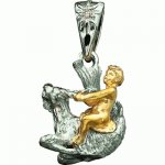 Golden pendant Capricorn