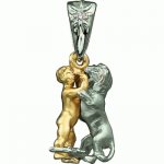 Golden pendant Leo