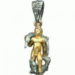 Golden pendant Pisces