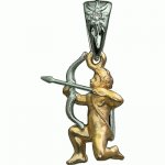 Golden pendant Sagittarius