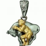 Golden pendant Taurus