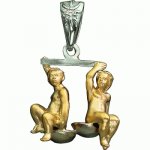 Golden pendant Libra