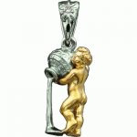 Golden pendant Aquarius