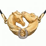 Golden pendant Horses