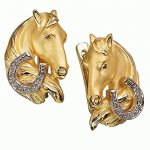 Golden earrings Horses