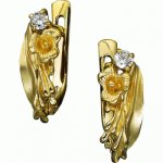 Golden earrings Meadow flowers