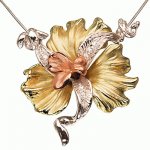 Golden pendant Orchid