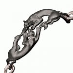 Golden bracelet Black panther