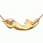 Golden pendant Puma