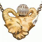 Golden pendant Elephants