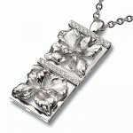 Silver pendant Orchid