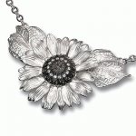 Silver pendant Sunflower