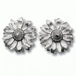 Silver earrings Sunflower