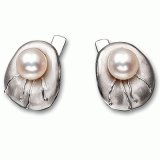 Silver earrings Water lily